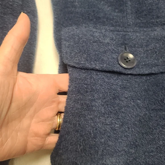 Lands' End Wool Blend Peacoat Blazer Blue Jacket, Women's Size Medium - Picture 3 of 10